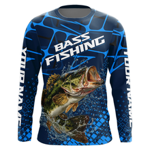 Load image into Gallery viewer, Largemouth Bass Fishing, Fishing Shirts Long Sleeve, Fishing Gift  | Blue NHT385
