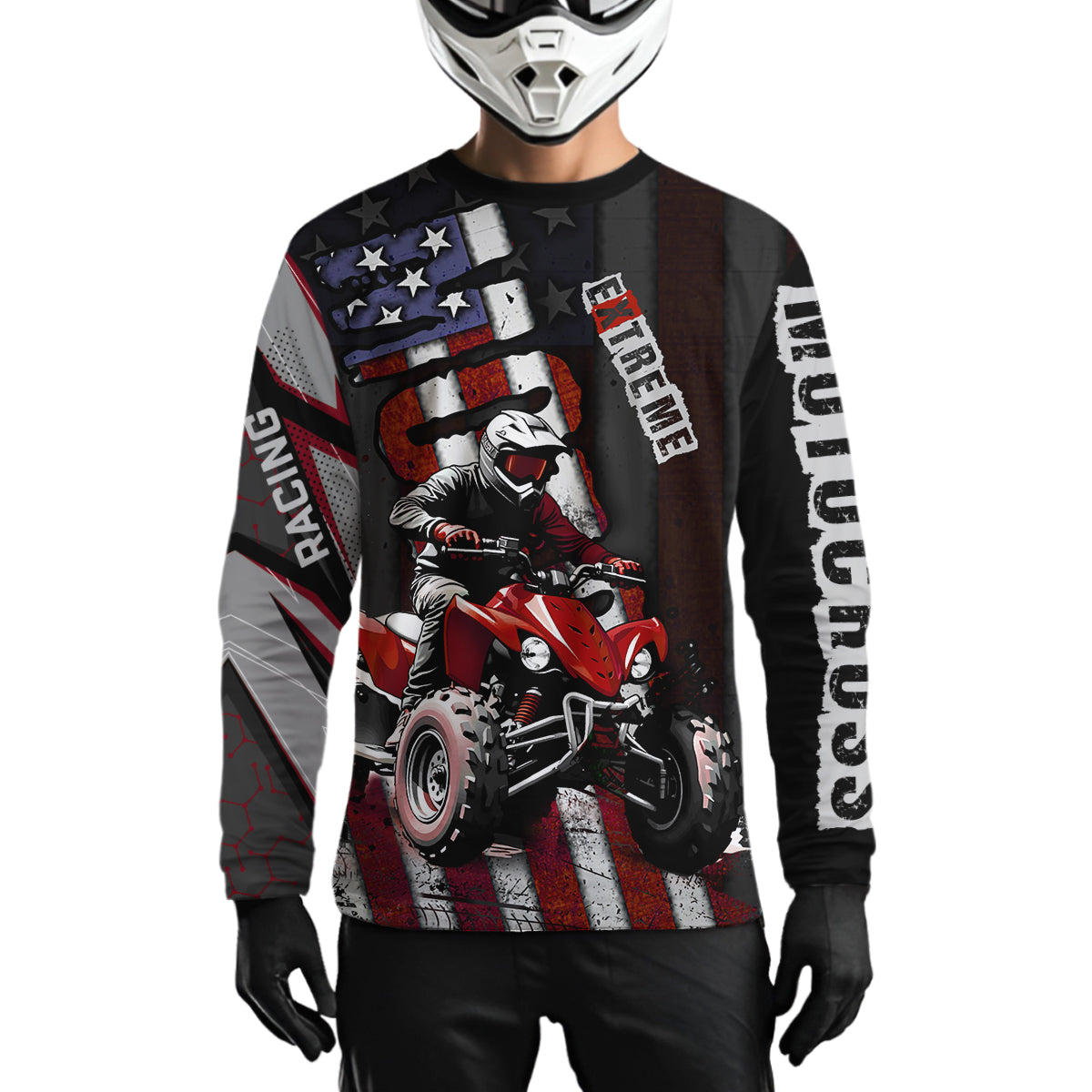 Custom ATV Motocross Jerseys UPF30+ Quad Bike Shirt Racing Adult Youth Kid American Flag Dirt Bike Jersey NHN005