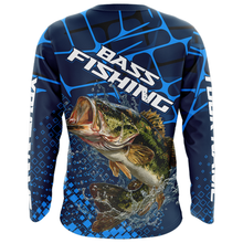 Load image into Gallery viewer, Largemouth Bass Fishing, Fishing Shirts Long Sleeve, Fishing Gift  | Blue NHT385