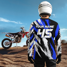 Load image into Gallery viewer, Personalized Blue Motocross Racing Jersey Men Women Kid Upf30+ Dirt Bike Jersey Shirt Racing Jersey DNT03