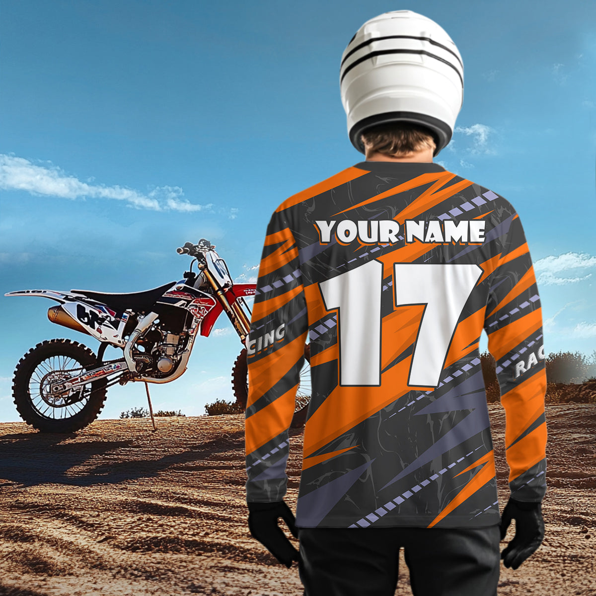 Orange Motocross Racing Jersey Dirt Bike Off-road Riding Jersey for Men Kid Women XM361