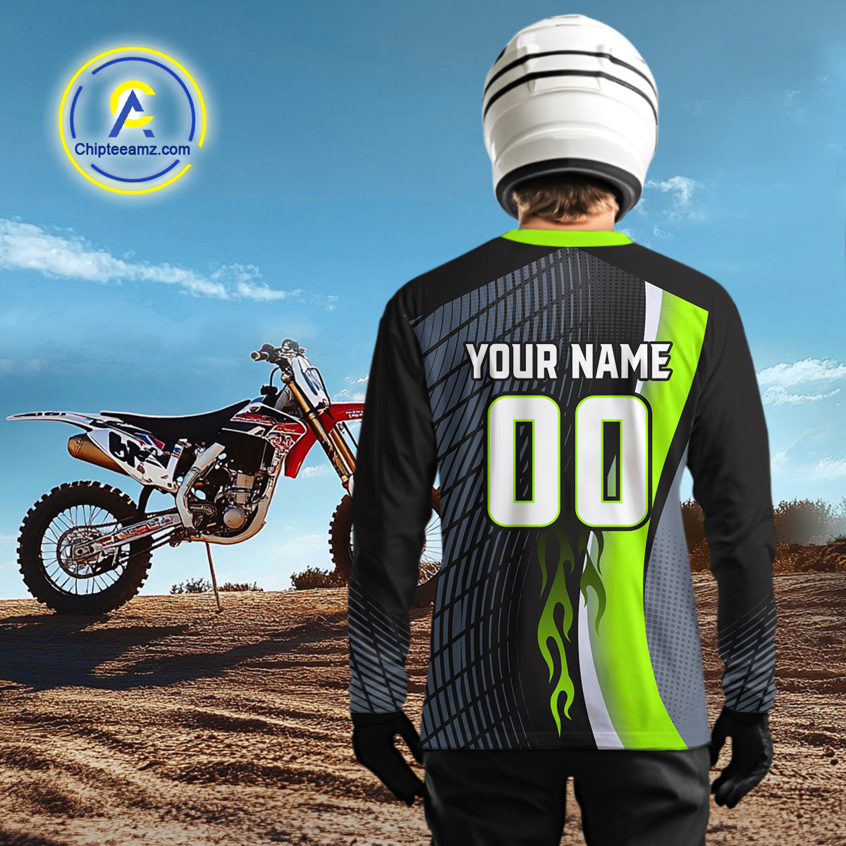 Green ATV Motocross Racing Jersey Custom ATV Shirts Kid Women Men Quad Jersey MX109