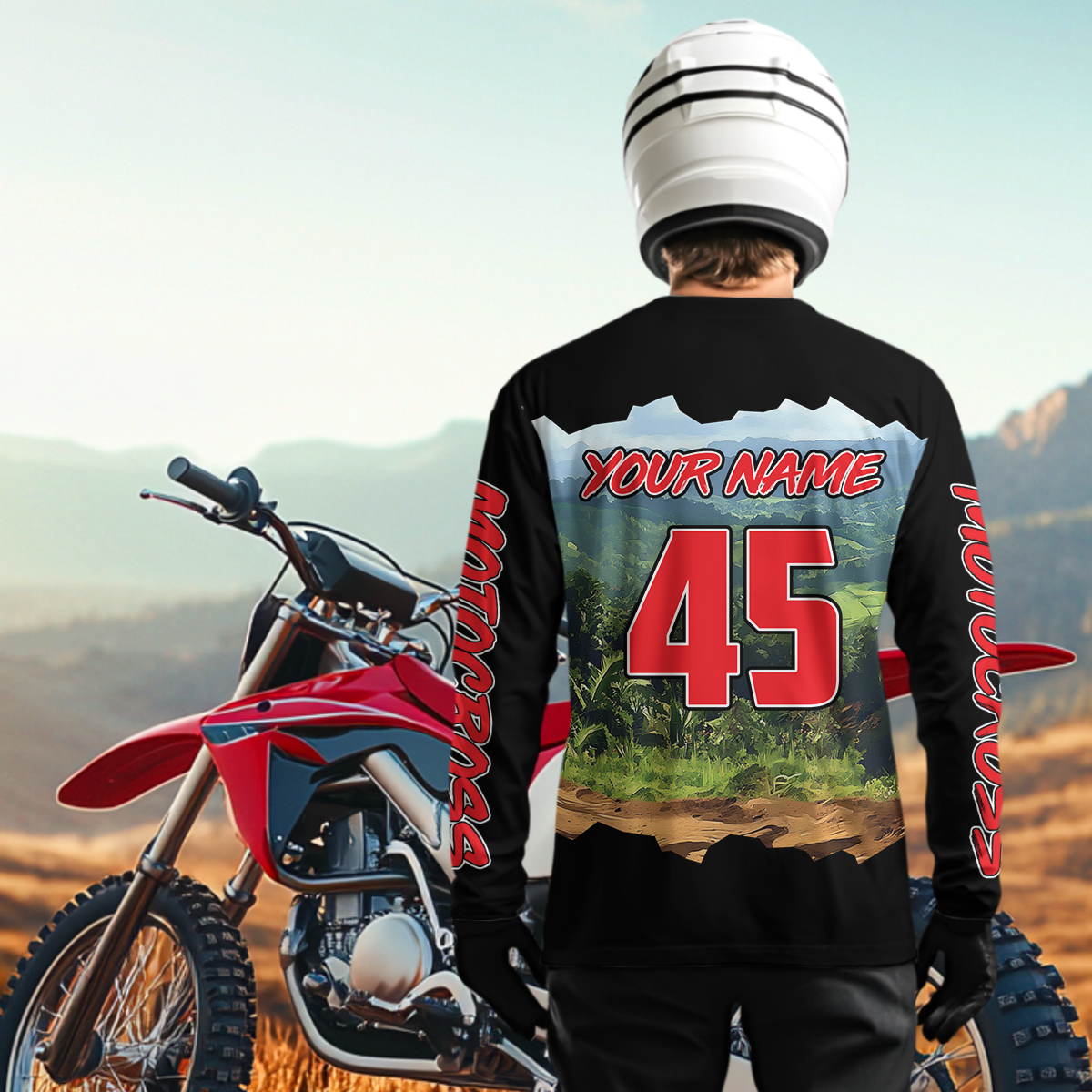 Black Motocross Jersey Custom Dirt Bike Shirts Men Kid Women Riding Moto Shirts XM336