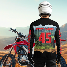 Load image into Gallery viewer, Black Motocross Jersey Custom Dirt Bike Shirts Men Kid Women Riding Moto Shirts XM336