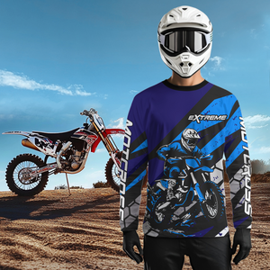 Blue Motocross Jersey Custom Dirt Bike Racing Shirt Men Kid Woman Off-road Jersey XM344