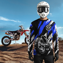 Load image into Gallery viewer, Personalized Blue Motocross Racing Jersey Men Women Kid Upf30+ Dirt Bike Jersey Shirt Racing Jersey DNT03