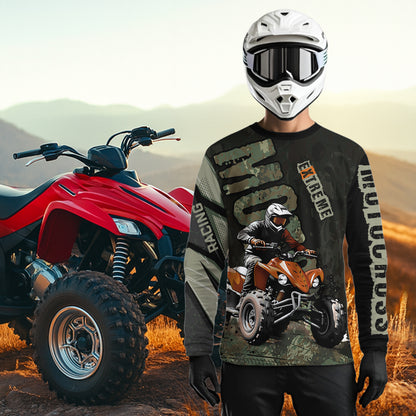 Camo Quad Bike Shirt For Adult&Kids Custom ATV Motocross Jersey Retro Off-Road Extreme Quad Shirts Vintage NHN005