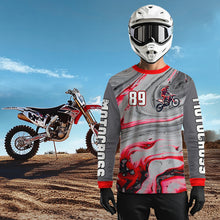 Load image into Gallery viewer, Grey&amp;Pink Motocross Jersey Custom Dirt Bike Shirts for Men Kid Women Racing Shirt XM394