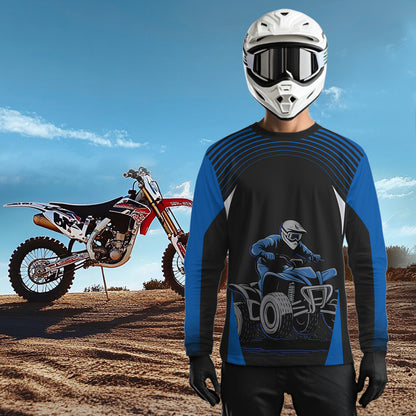 Custom ATV Racing Jersey Blue ATV Riding Shirt Quad ATV Jersey for Men Kid Women MX111