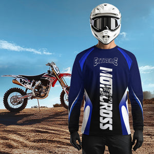 Custom Blue Motocross Jersey for Men Kid Women Racing Dirt Bike Off-road Shirt XM338