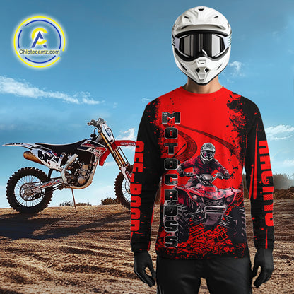 Red ATV Racing Jersey Custom ATV Riding Shirt for Kid Adult Quad Bike ATV Jersey MX114