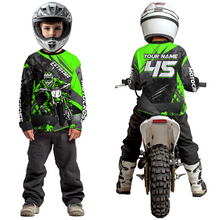 Load image into Gallery viewer, Green Youth Motocross Shirts Custom MX Racing Extreme Shirts Kid Men Women UPF30+ DNT34
