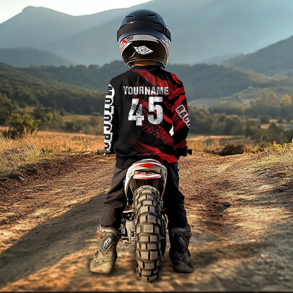 Custom Red Motocross Jersey Racing Shirts UPF30+ Dirt Bike Jersey Kid Men Women DNT09