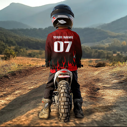 Flaming Motocross Jersey Custom Dirt Bike Jersey for Men Kid Women Motorcycle Shirt XM372