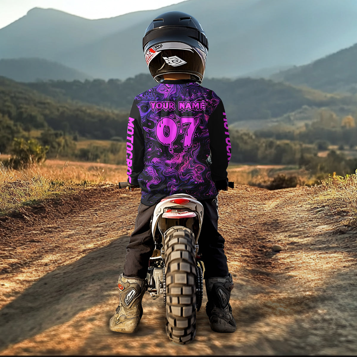 Custom Motocross Jersey Purple Dirtbike Shirts Men Kid Women Off Road Shirt Youth XM395