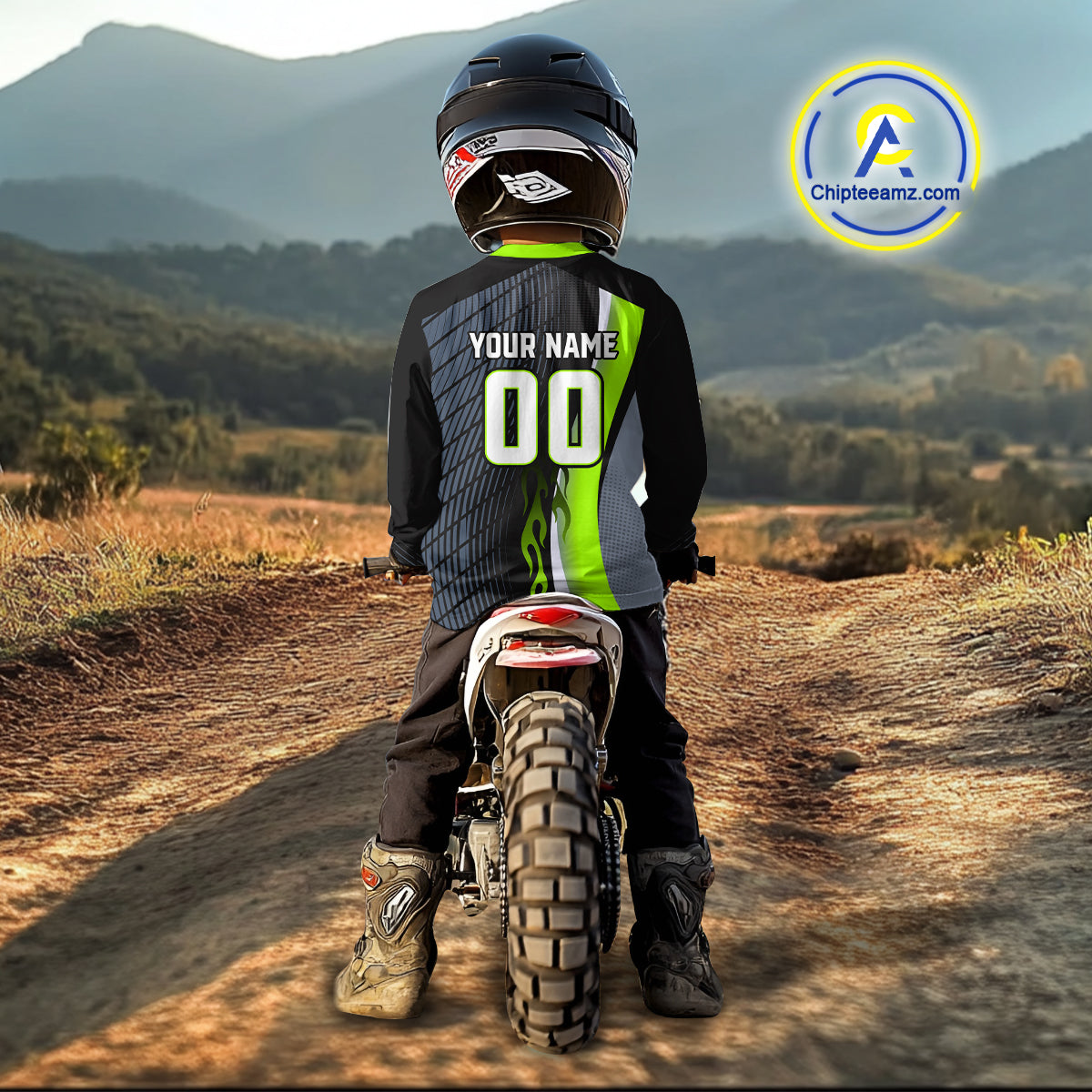 Green ATV Motocross Racing Jersey Custom ATV Shirts Kid Women Men Quad Jersey MX109