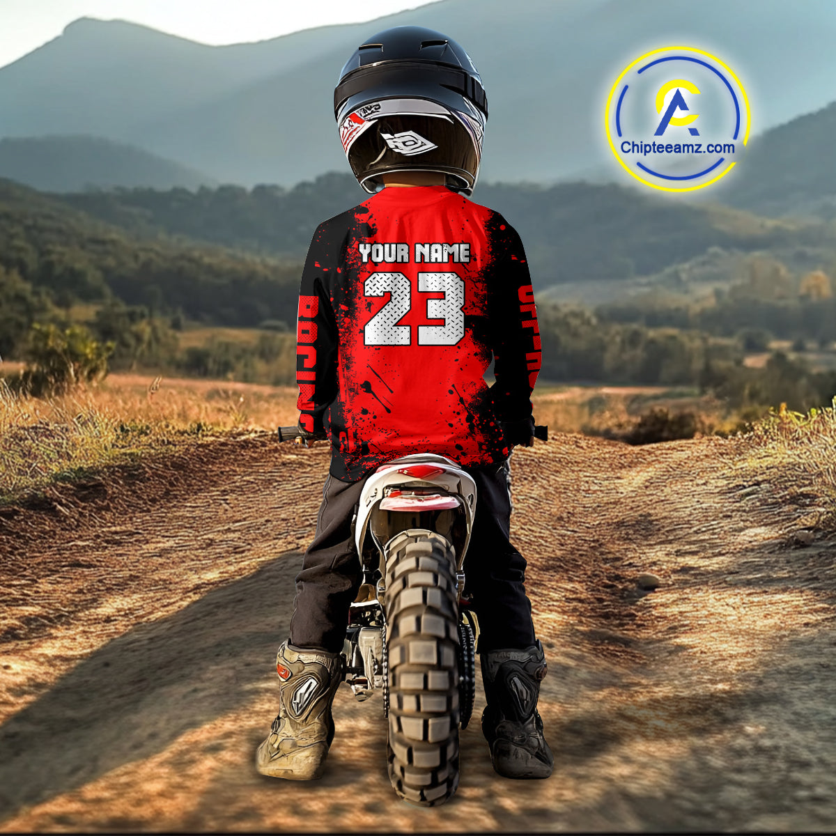 Red ATV Racing Jersey Custom ATV Riding Shirt for Kid Adult Quad Bike ATV Jersey MX114