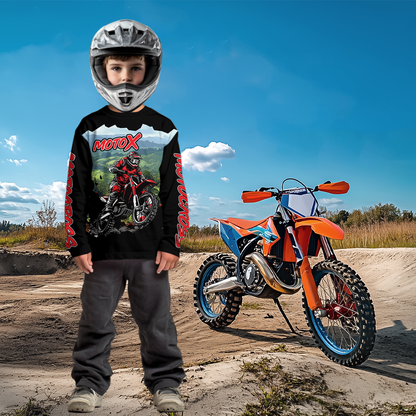 Black Motocross Jersey Custom Dirt Bike Shirts Men Kid Women Riding Moto Shirts XM336
