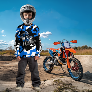 Custom Blue Motocross Jersey Racing Shirts for Men Kid Women Dirt Bike Shirts XM346