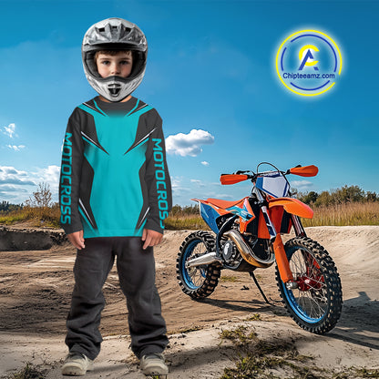 Blue Motocross Racing Jersey Custom Dirt Bike Shirt for Kid Women Men Off road Shirts XM375