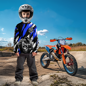 Personalized Blue Motocross Racing Jersey Men Women Kid Upf30+ Dirt Bike Jersey Shirt Racing Jersey DNT03