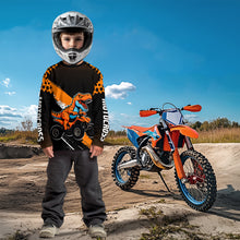 Load image into Gallery viewer, Orange ATV Motocross Racing Jersey Adult Kid Dinosaur ATV Riding Shirt Quad Jersey MX129