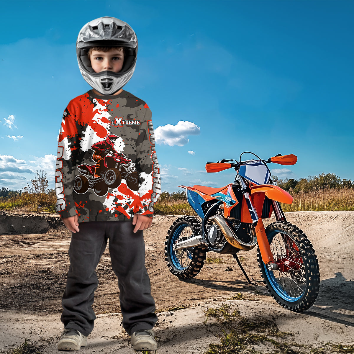 Camo ATV Racing Jersey Custom ATV Riding Shirt Quad Bike ATV Jersey for Kid Adult MX115