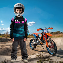 Load image into Gallery viewer, Turquoise Motocross Racing Jersey UPF30+ MX Racing Dirt Bike Jersey Kid Men Women DNT04