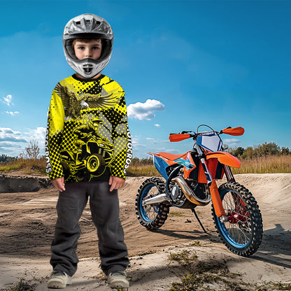 Eagle ATV Racing Jersey Yellow ATV Riding Shirt for Kid Adult Youth Quad ATV Jersey MX118