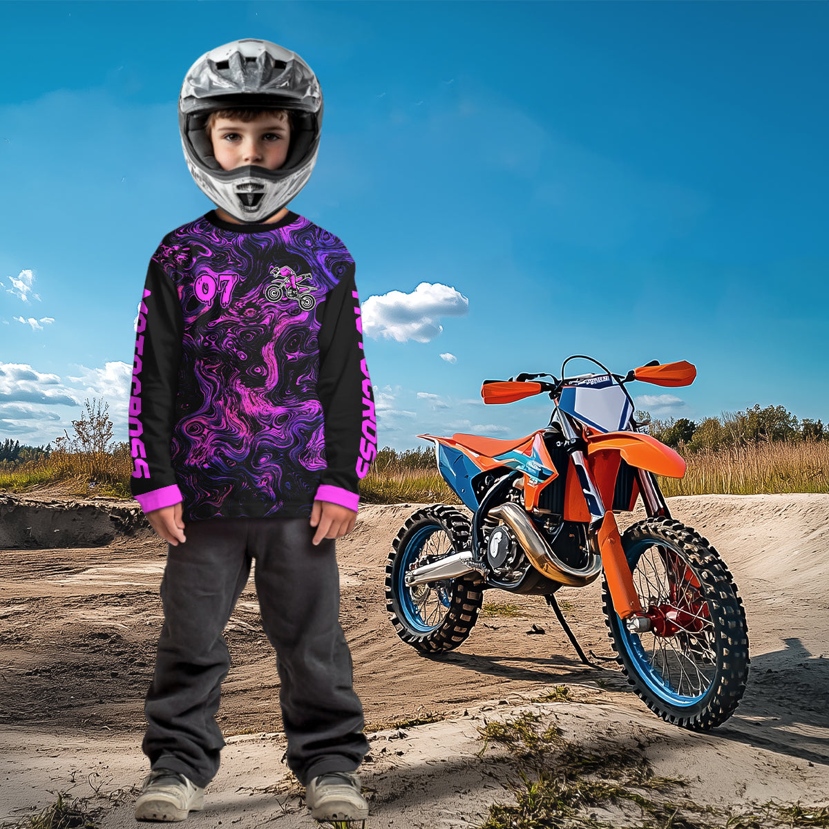 Custom Motocross Jersey Purple Dirtbike Shirts Men Kid Women Off Road Shirt Youth XM395