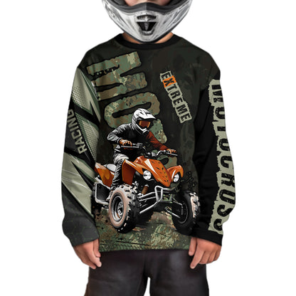 Camo Quad Bike Shirt For Adult&Kids Custom ATV Motocross Jersey Retro Off-Road Extreme Quad Shirts Vintage NHN005