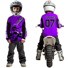 Load image into Gallery viewer, Purple ATV Racing Jersey Upf30+ Custom Motocross Jersey Men Women Extreme Riding Shirt for Kids MHT200