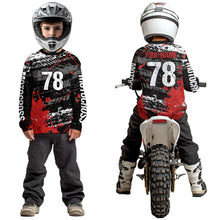 Load image into Gallery viewer, Youth Red Dirt Bike Jersey Off-Road Shirt Custom Motocross Jersey UPF30+ Kid Men Women DNT81