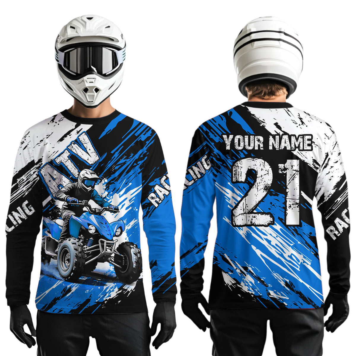 Blue Atv Motocross Jersey Custom Off-Road Quad Bike Shirt For Men Women Kid Youth Mx Dirt Bike NHN006