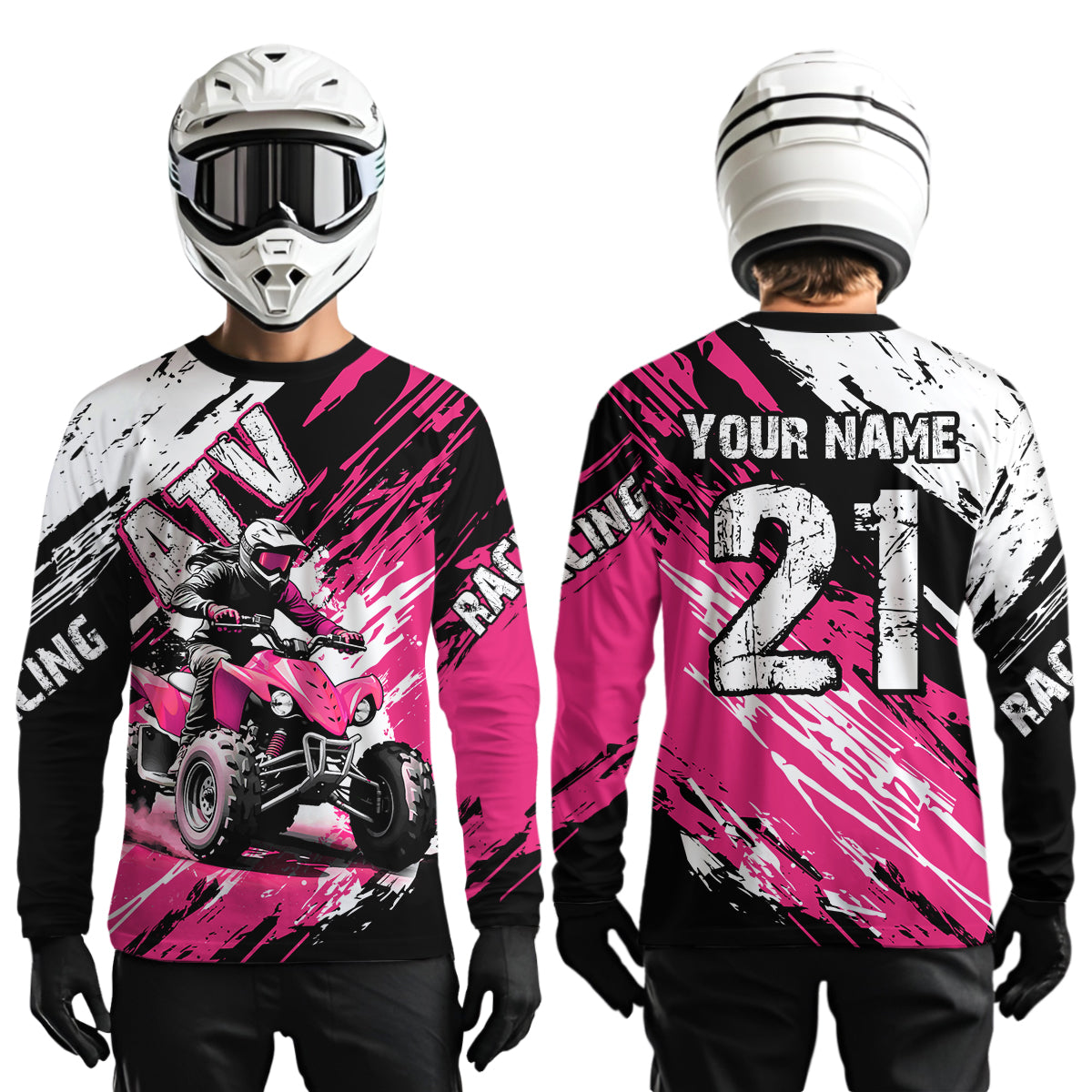 Pink Atv Motocross Jersey Custom Off-Road Quad Bike Shirt For Men Women Kid Youth Mx Dirt Bike NHN006
