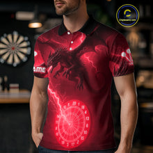 Load image into Gallery viewer, Custom Dragon Lightning Red Dartboard Dart Team Shirt For Men, Outfits Dart Jerseys NYN1072