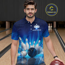 Load image into Gallery viewer, Custom Lightning Bowling Jersey for Men Bowling Team Shirts Bowling Uniform Polo &amp; 1/4 Zip HNT164