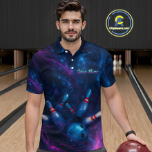 Load image into Gallery viewer, Watercolor Galaxy Bowling Shirts for Men Women Team Custom Bowling Polo &amp; Quarter Zip MBL146