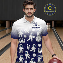 Load image into Gallery viewer, Astronaut Bowling Shirts for Men Women Team Bowling Polo &amp; Quarter Zip Shirts MBL153