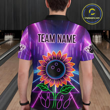 Load image into Gallery viewer, Custom Neon Lightning Sunflower Bowling Shirt Bowling Team Jersey for Men Bowling Polo &amp; 1/4-Zip QZT770