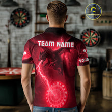 Load image into Gallery viewer, Custom Dragon Lightning Red Dartboard Dart Team Shirt For Men, Outfits Dart Jerseys NYN1072