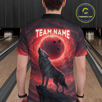 Wolf Bowling Shirts for Team Women Men Custom Bowling Jersey Bowl Polo&1/4 Zip MBL238