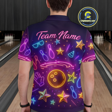 Load image into Gallery viewer, Custom Neon Bowling Shirt Polo &amp; Quarter-Zip Shirts for Men Gift Bowling Jersey League QZT744