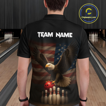 Load image into Gallery viewer, Custom Custom American Eagle Bowling Shirt for Men Polo &amp; Quarter-Zip Bowling Jersey Bowling Outfit QZT779