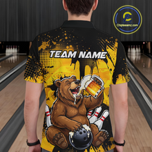 Load image into Gallery viewer, Custom Beer Bear Bowling Jersey for Men Bowling Team Shirts Bowling Polo &amp; 1/4 Zip HNT265