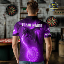 Load image into Gallery viewer, Custom Dragon Lightning Purple Dartboard Dart Team Shirt For Men, Outfits Dart Jerseys NYN1073