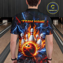 Load image into Gallery viewer, Flaming and Lightning Bowling Shirts for Team Women Men Bowling Polo &amp; 1/4 Zip Shirt MBL242