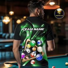 Load image into Gallery viewer, Custom Ball Pool Shirts Green Billiard Shirt for Men Billiard Team Jersey Billiard League NNT180