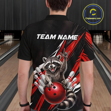 Load image into Gallery viewer, Custom Red Raccoon Bowling Jersey for Men Bowling Team Shirts Bowling Polo &amp; 1/4 Zip HNT254
