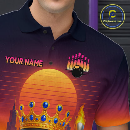 Custom Funny Bowling Jersey for Men Bowling Uniform Polo & 1/4 Zip Bowling Team Shirts HNT129